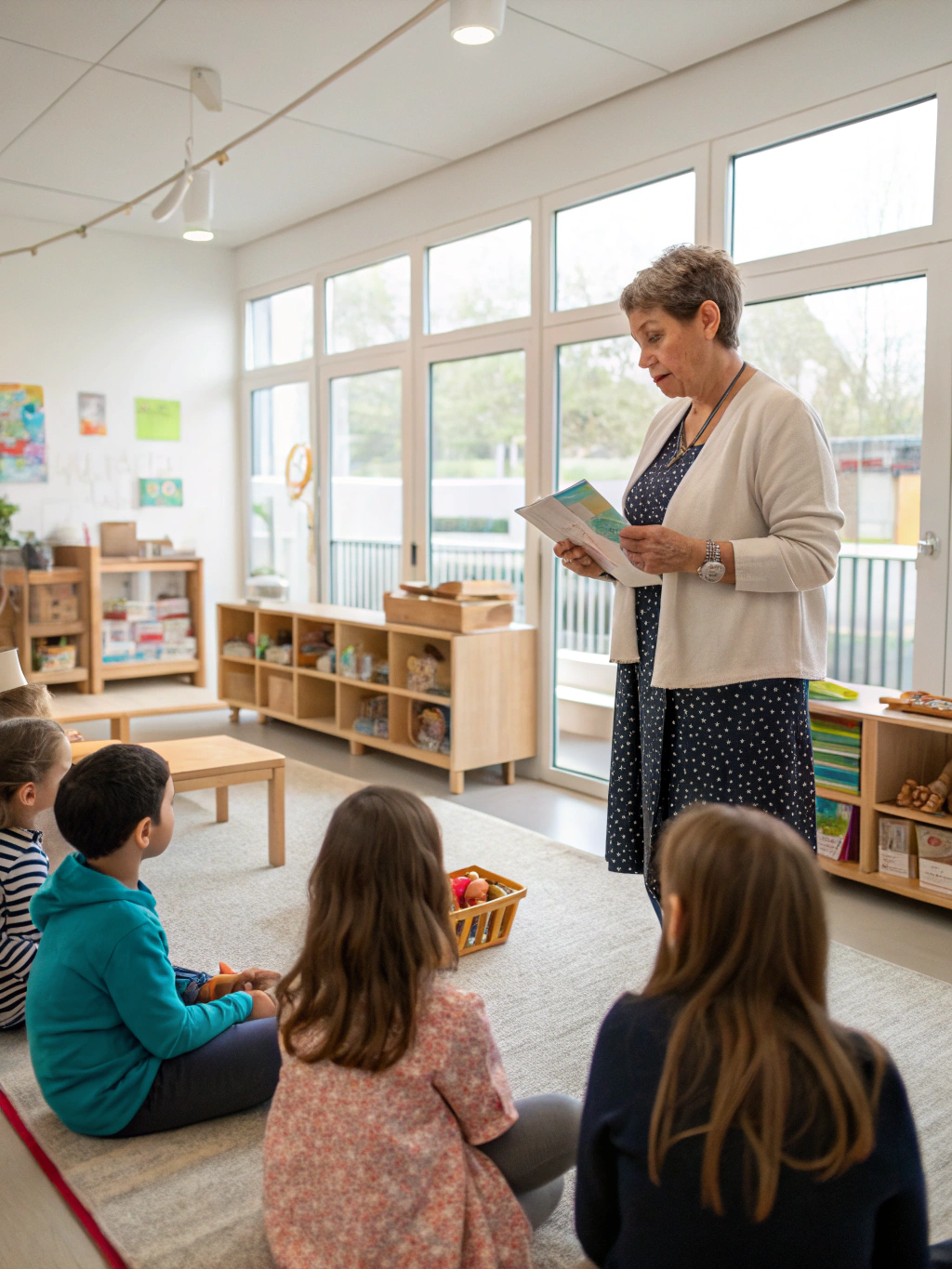 Dr. Maria Montessori in her classroom