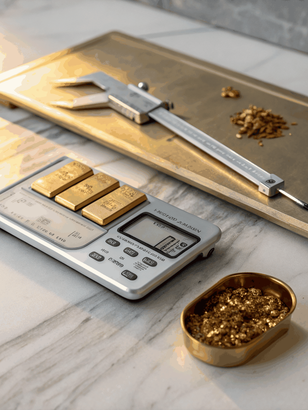 Golden beads used for decimal system lessons