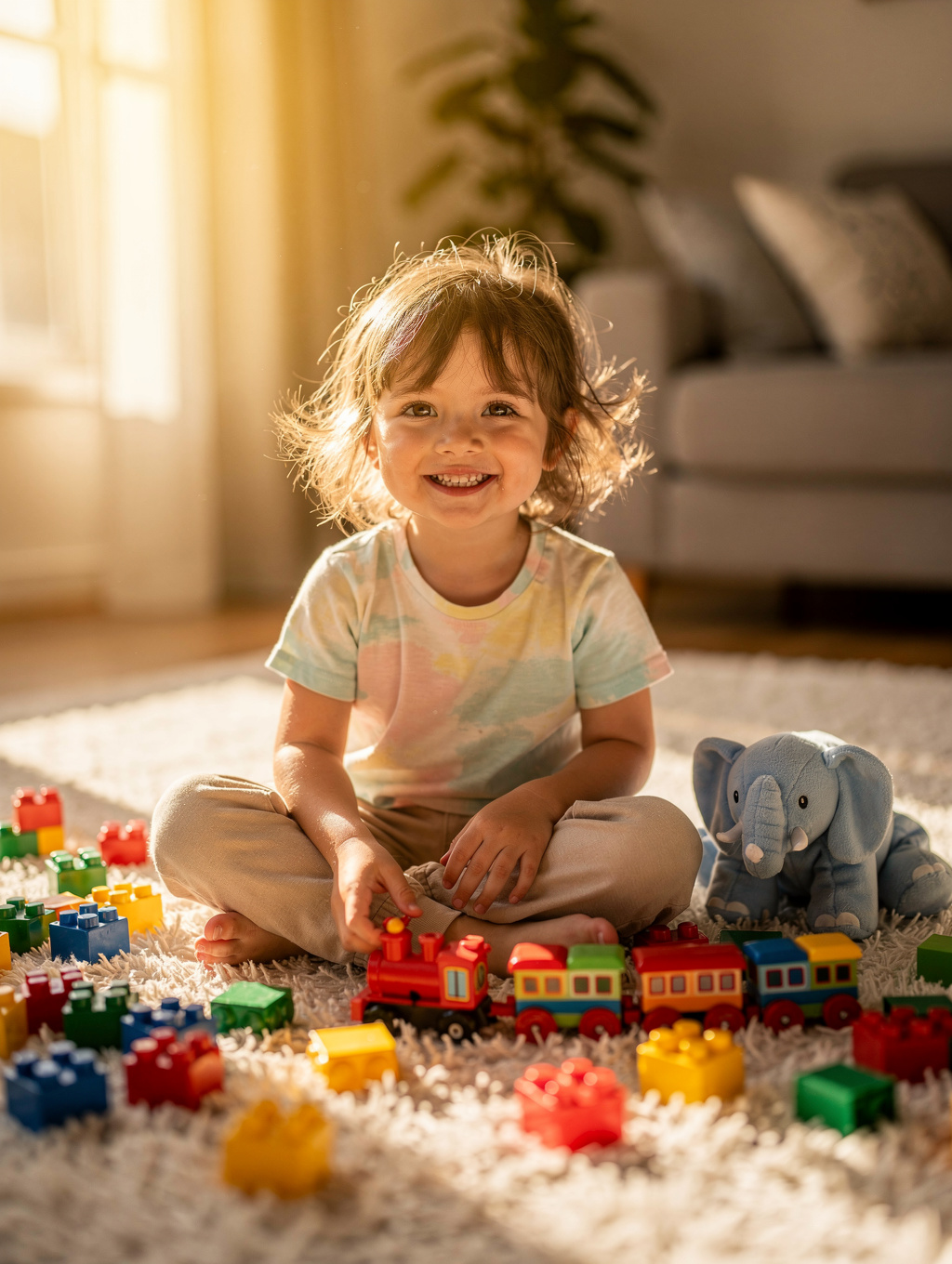 Child playing with Montessori materials